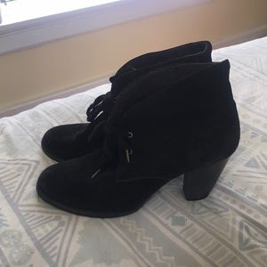 Black Suede Healed Ankle Boots